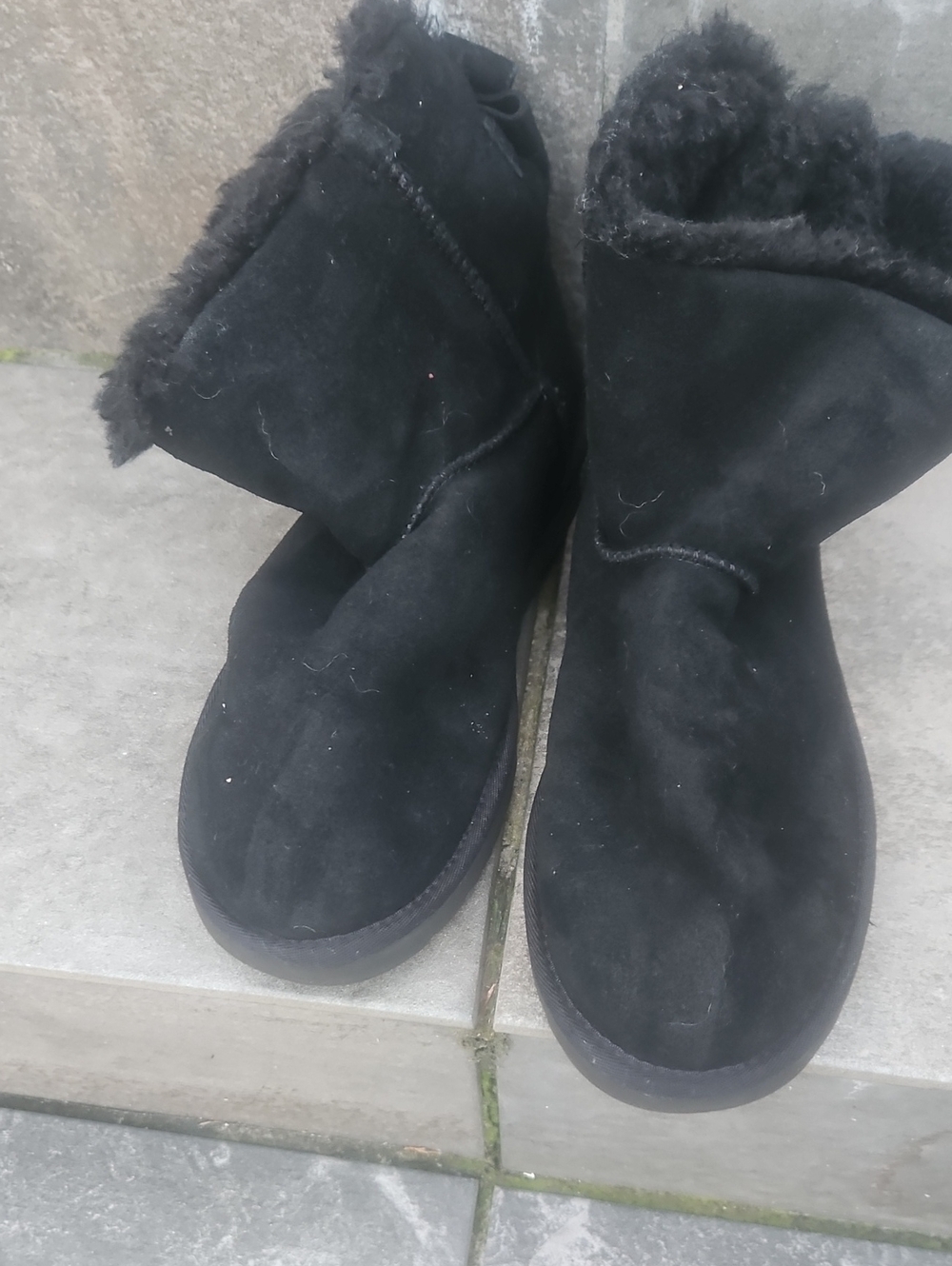 UGG Black Faux-Shearling Short Booties